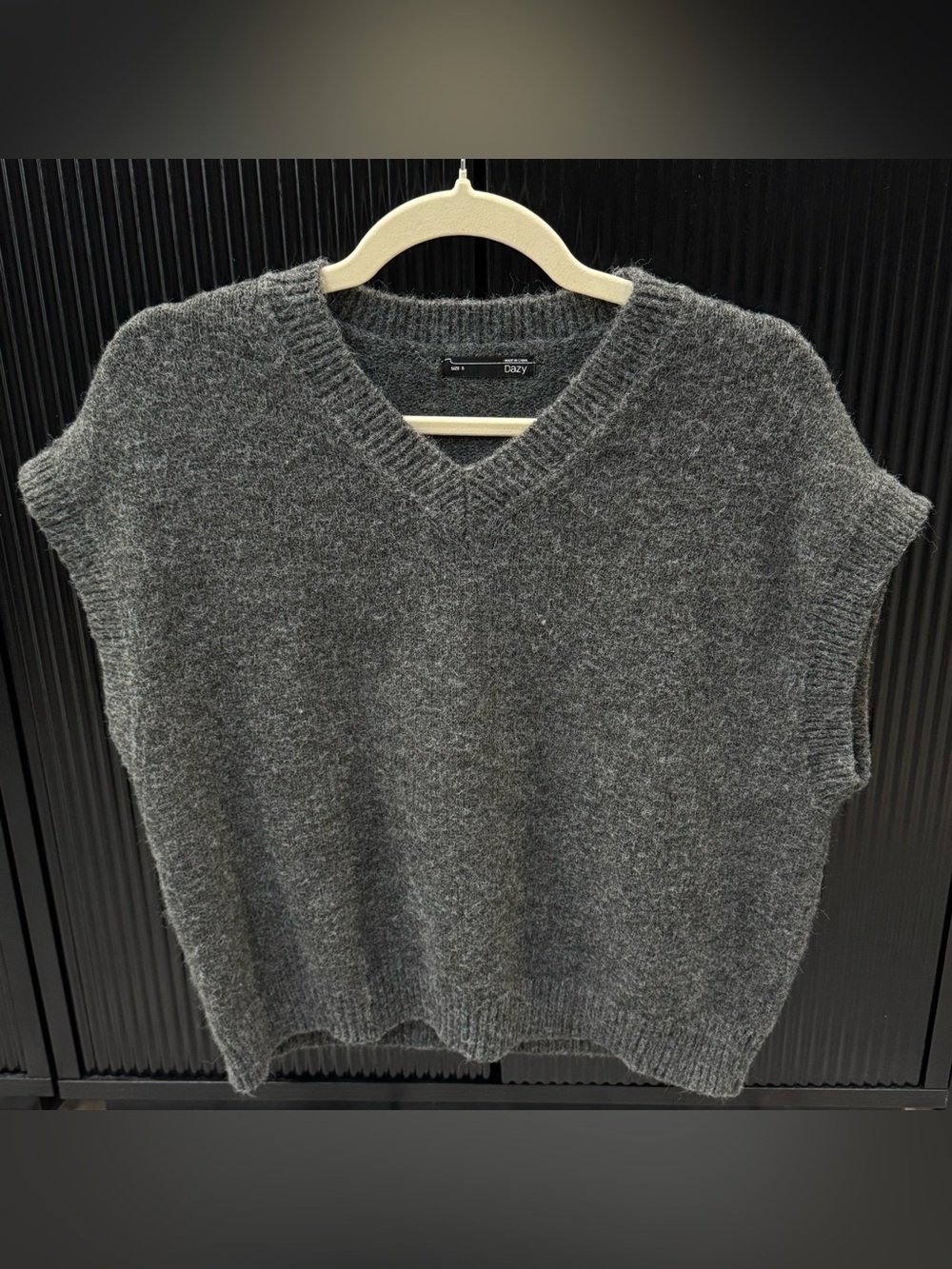 V-Neck Sweater Vest in Charcoal Gray